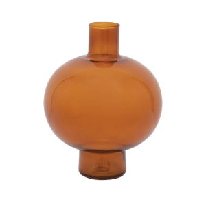UNC Vase recycled glass Round, golden oak