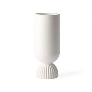 HKLiving ceramic flower vase ribbed bas