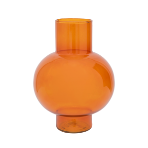 UNC vase recycled glass tummy A orange rust