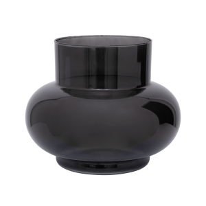 UNC vase recycled glass tummy B black