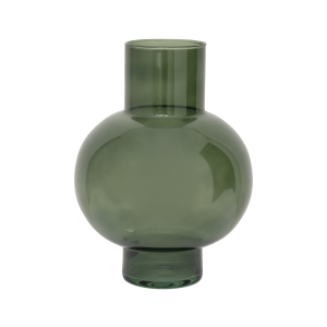 UNC vase recycled glass tummy A duck green