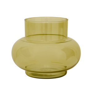 UNC vase recycled glass tummy B olive oil