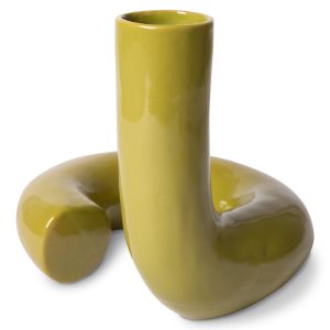 HKLiving hk objects: ceramic twisted vase glossy olive