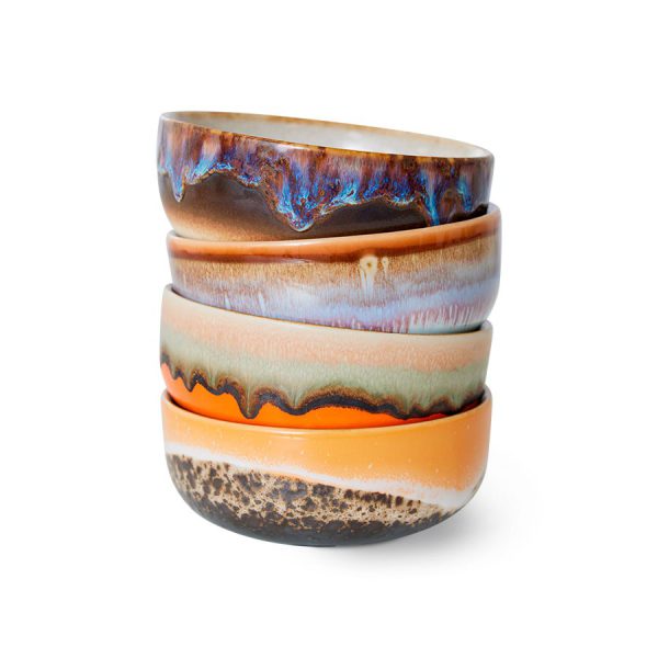 HKLiving 70s ceramics Tapas bowls, Crystal