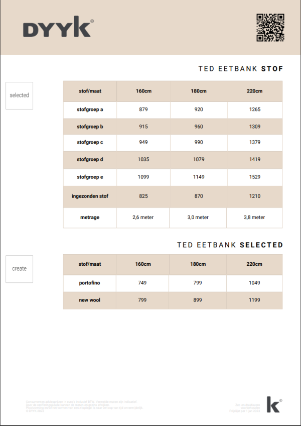 Eetkamerbank Ted - Afbeelding 4