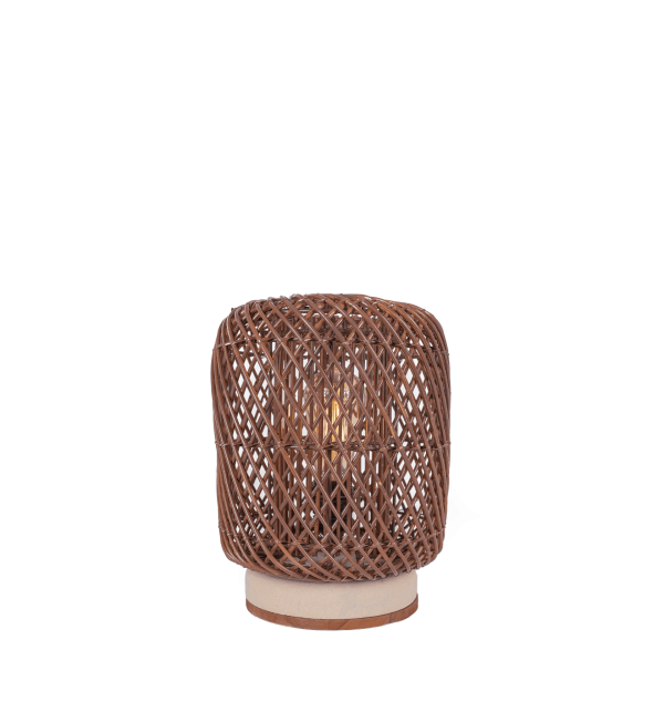 Tafellamp Palma Rattan Bruin