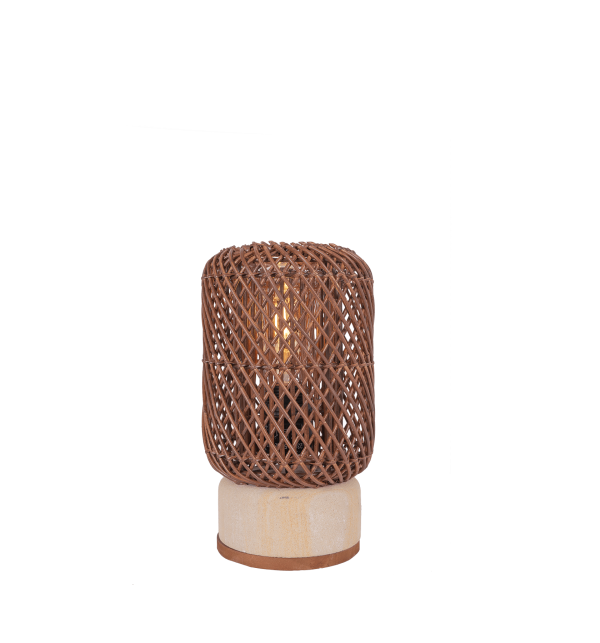 Tafellamp Pole Rattan Bruin