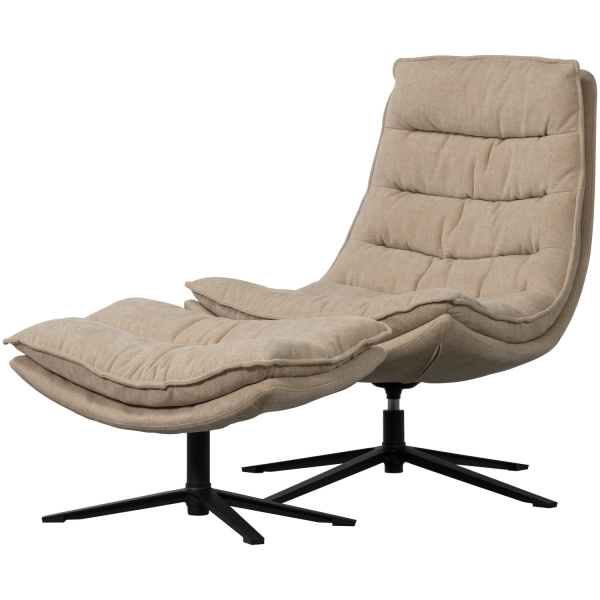 Fauteuil Kube met hocker