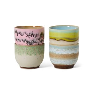 Cafe cups Deco 70's set 4