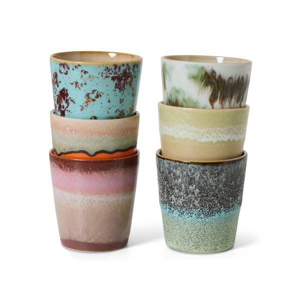 Coffee mugs Surreal 70's set 6