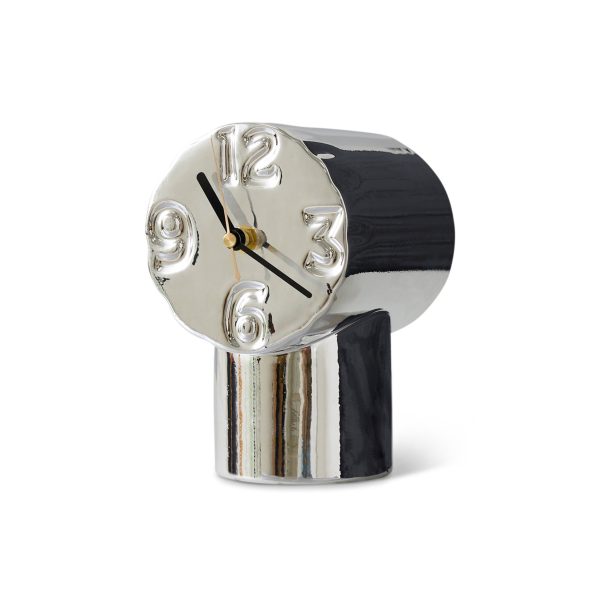 Retro ceramic clock chrome - Afbeelding 2