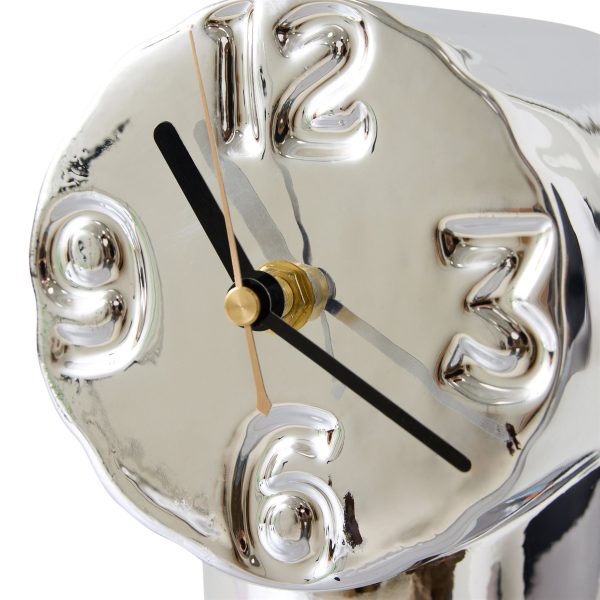 Retro ceramic clock chrome - Afbeelding 3
