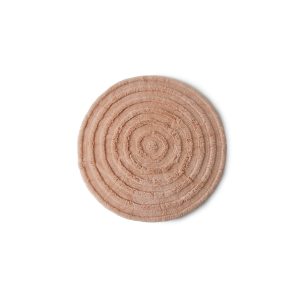 Round woolen rug, soft pink