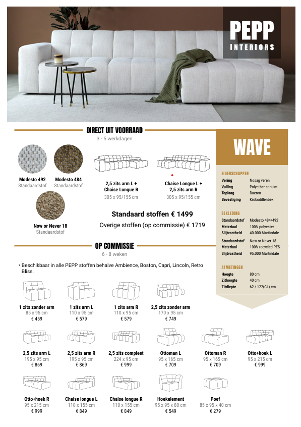 Bank Wave 2,5 zits+Lounge - Afbeelding 5