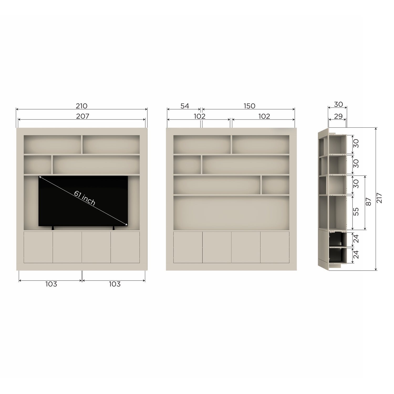 Wandkast Wallcover 210cm - Afbeelding 2