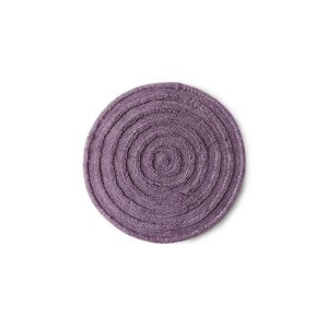 Round woolen rug lilac